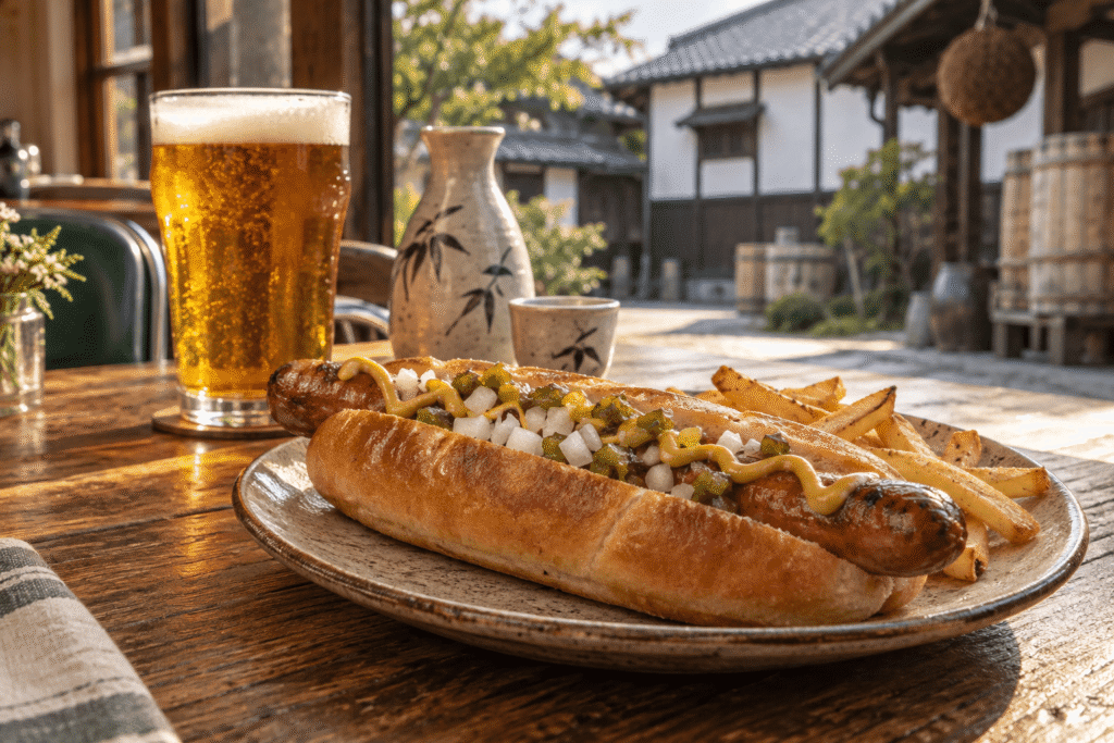 福生市の食を歩くドッグと酒蔵と街角の味