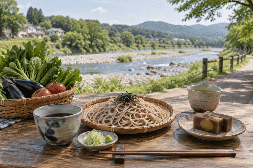 羽村市の食を訪ねる川辺の散歩と地元の味案内