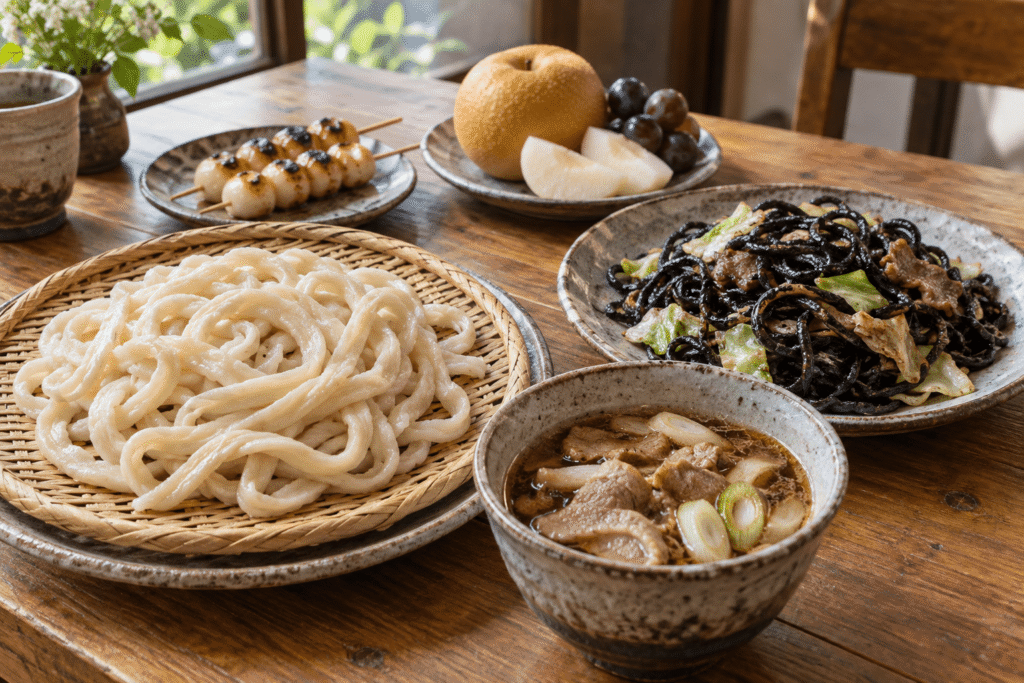 東村山の味を歩くうどんと黒焼きそばの街案内