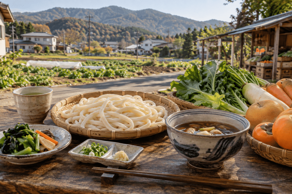 武蔵村山の食を歩くかてうどんと丘陵の恵み